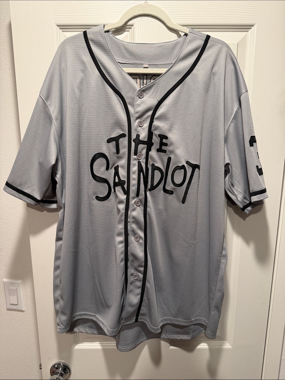 Majestic Gray and Black 'The Sandlot' Men's Baseball Jersey